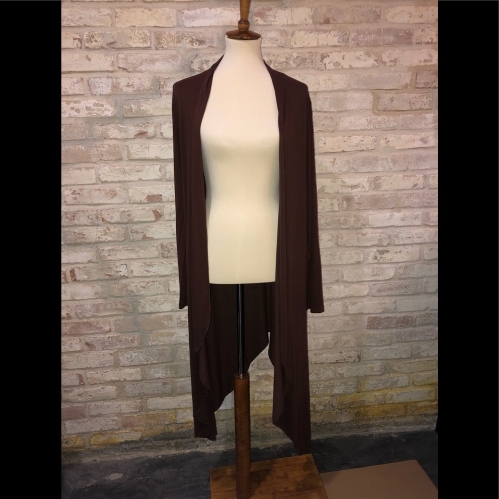 4 duster/cardigans: Brn, nvy,sage&wine. Price each